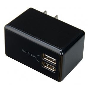 （まとめ）AC／USB変換アダプター2USB3.1Aブラック ヤザワ MCU31A2BK【×2セット】