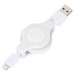 （まとめ）ライトニングコネクタケーブル巻き取り0.9Mホワイト ヤザワ MLLR10WH【×2セット】
