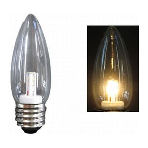 【10個セット】シャンデリア形LEDランプ電球色E26クリア ヤザワ LDC1LG372-10SET