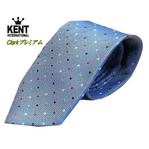 Clark クラークプレミアム ハンドメイドネクタイ 水玉 ロイヤルブルー 【日本製/京都西陣製】