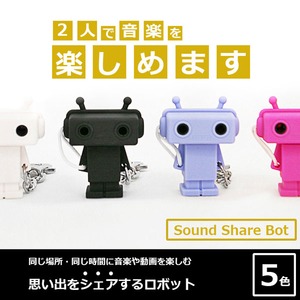 音楽をシェアできるロボット型イヤホン分配器 サウンドシェアボット5色セット