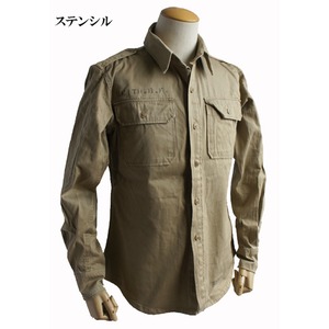 ＵＳタイプＭ４６ コットンカーキシャツ ワンウォッシュ ステンシル S 【レプリカ】
