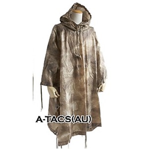 ミリタリーナイロポンチョ JE003NN A-TACS（防水加工）