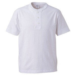 アウトヒットに最適ヘビーウェイト５．６オンスセミコーマヘンリーネックTシャツ２枚セットホワイト+ミックスグレーL