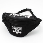 「ＴＨＲＡＳＨＥＲ」綿キャンパス帆布製ウェスト＆ボディー2ＷＡＹバックブラック×スケートゴート