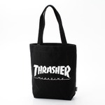 「ＴＨＲＡＳＨＥＲ」綿キャンパス帆布製トートバックブラック×マグロゴ