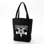 「ＴＨＲＡＳＨＥＲ」綿キャンパス帆布製トートバックブラック×スケートゴート
