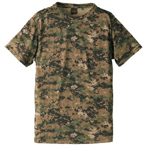 自衛隊海外派遣使用・立体裁断・吸汗速乾さらさらドライ迷彩ＴシャツピクセルウッドランドＸＬ