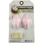 【5パックセット】壁掛けフック たまごフックM （1パック2個入り） 粘着タイプ ピンク シロクマ 日本製