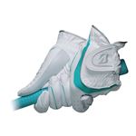 （まとめ）ブリヂストンゴルフ レディース高耐久グローブ（手袋） 両手用 WG（白／緑） 21cm SOFTGRIP LD15 【×2セット】