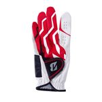 （まとめ）ブリヂストンゴルフ グローブ（手袋） 片手用／左手用 WR（白／赤） 24cm Anti-Slip Grip 【×2セット】