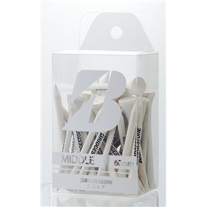 （まとめ）ブリヂストンゴルフ ウッドティー 36本入 ホワイト（白） MD（ミドルティー） 【×10セット】
