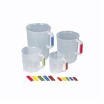 （まとめ）カラー取手付PPビーカー2000ml 青【×20セット】