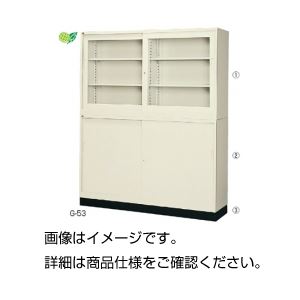 ガラス引違保管庫 スチール戸 G-53SS