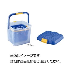 （まとめ）カゴ付バケツ ブルー【×3セット】