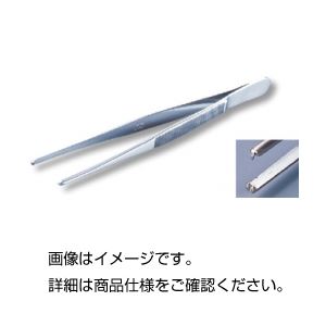 (まとめ)有鈎ピンセットU 【直型/全長180mm】 ステンレス製 【×5セット】