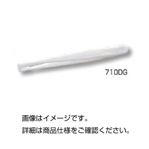 (まとめ)プラスチックピンセット 全長115mm/ガラス入デルリン製 No710DG 【×10セット】