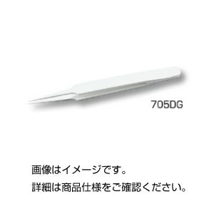 (まとめ)プラスチックピンセット 全長115mm/ガラス入デルリン製 No705DG 【×10セット】