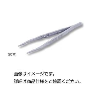 (まとめ)プラスチックピンセット(滅菌済) 目盛入り 入数：1本×20袋 【×3セット】