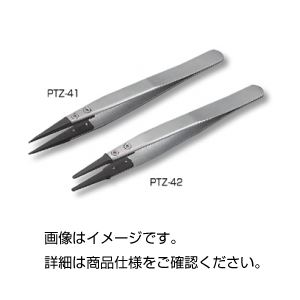 (まとめ)ESDピンセット 【先細タイプ】 本体/非磁性ステンレス 先端/PPSプラスチック PTZ-41 【×10セット】