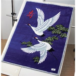 寿毛布 寿鶴 二枚合わせ毛布 【シングルサイズ】 日本製 ［防菌防臭加工］ パープル（紫）