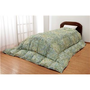 マイクロファイバーわた入り掛け布団 【セミダブル】大判サイズ 220cm×260cm グリーン（緑） 
