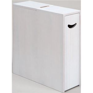 薄型スライドトイレラック 木製(桐) 幅16cm×奥行46〜87cm ナチュラル