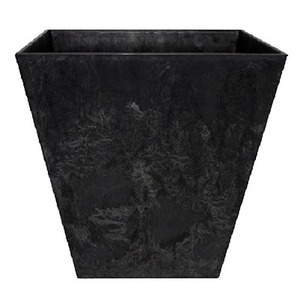 アートストーン スクエア 25cm ブラック ／底面給水型植木鉢（底栓付）