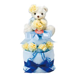 ハッピーベビー おむつケーキ2段 20135000B（ブルー）