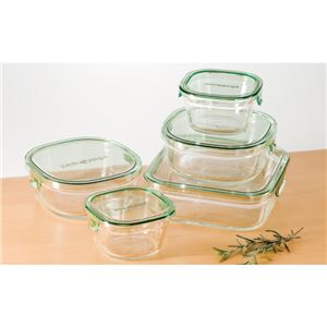 iwaki パック＆レンジ角型5点セット（耐熱ガラス） PST-PRN-5G