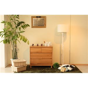 ローチェスト 【3段】 木製(ホワイトオーク材) 幅76cm×奥行40cm 木目調 ナチュラル 【日本製】