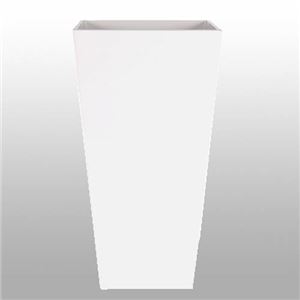 ヴォーグ トールスクエアー ホワイト H70cm ／中底網付（穴無し） ／植木鉢