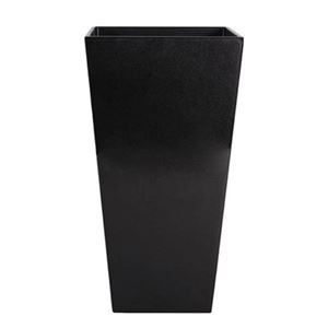 ヴォーグ トールスクエアー メタリックブラック H90cm ／中底網付（穴無し） ／植木鉢