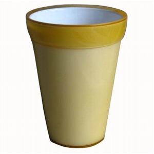 イタリア製樹脂ポット コッコアルト 13.5cm (穴無し) イエロー 2個入り