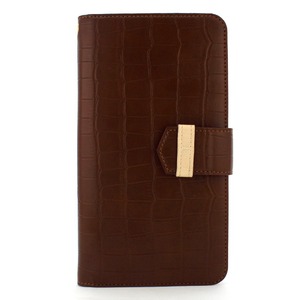 スマホケース 全機種対応 手帳型ケース Fantastick Large Free Size Case Leather (Dark Brown)