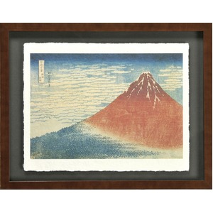 【世界の名画古銭額装】葛飾北斎「凱風快晴」(複製画)（509×394mm）