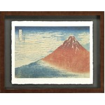 【世界の名画古銭額装】葛飾北斎「凱風快晴」(複製画)（509×394mm）