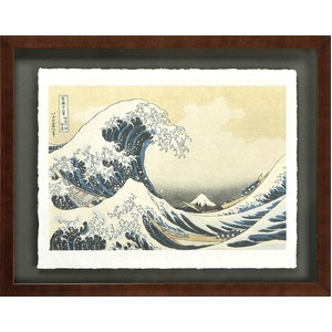 【世界の名画古銭額装】葛飾北斎「神奈川沖浪裏」(複製画)（509×394mm）