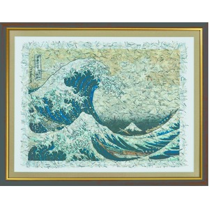 【世界の名画古銭額装】葛飾北斎「神奈川沖浪裏」(複製画)