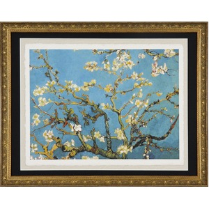 【世界の名画古銭額装】ゴッホ「花咲くアーモンドの枝」(複製画)（509×394mm）