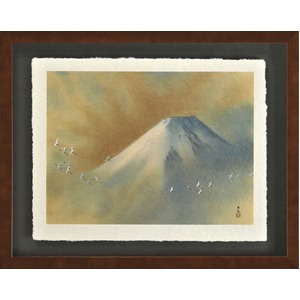 【世界の名画古銭額装】横山大観「霊峰飛鶴」(複製画)（509×394mm）