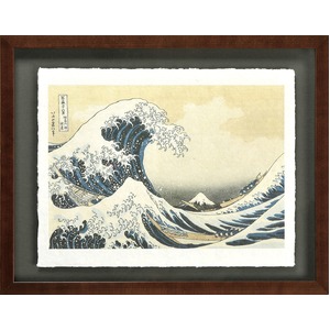 【世界の名画古銭額装】葛飾北斎「神奈川沖浪裏」(複製画)（タペストリー）