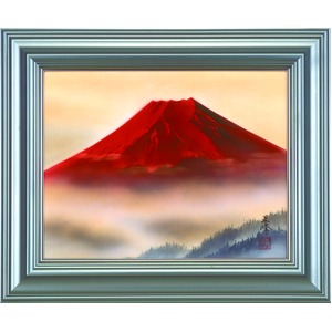 【藤井星峰 作画】「赤富士　Ｆ6額」（46cm×55cm）