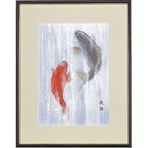 【広森　雄】吉祥昇鯉 大衣（509×394mm）