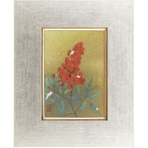 【鈴木香】初雪（南天）（227×158mm）