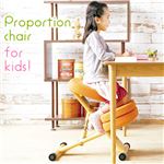クッション付きプロポーションチェア(姿勢矯正椅子) 【キッズ(子供)用】 木製(天然木) 座面高さ調整可/キャスター付き ライム