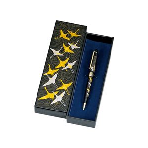 漆芸ペンケース付ボールペン 鶴 M12823