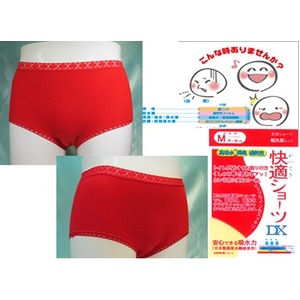 女性用・軽失禁パンツ　快適ショーツＤＸレッド　3枚セット　3L