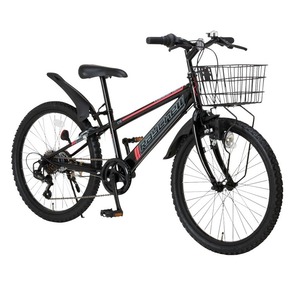子供用自転車 22インチ/ブラック(黒) シマノ6段変速 重さ/14.5kg 【Raychell】 レイチェルCTB-226R