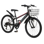 子供用自転車 24インチ/ブラック(黒) シマノ6段変速 【Raychell】 レイチェルCTB-246R